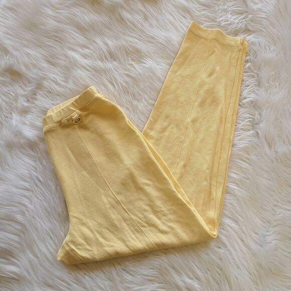 Vintage Burbuerry Yellow Sweater Knit Pastel Derby Pant 44 US 10 Taper Trouser - Picture 1 of 9
